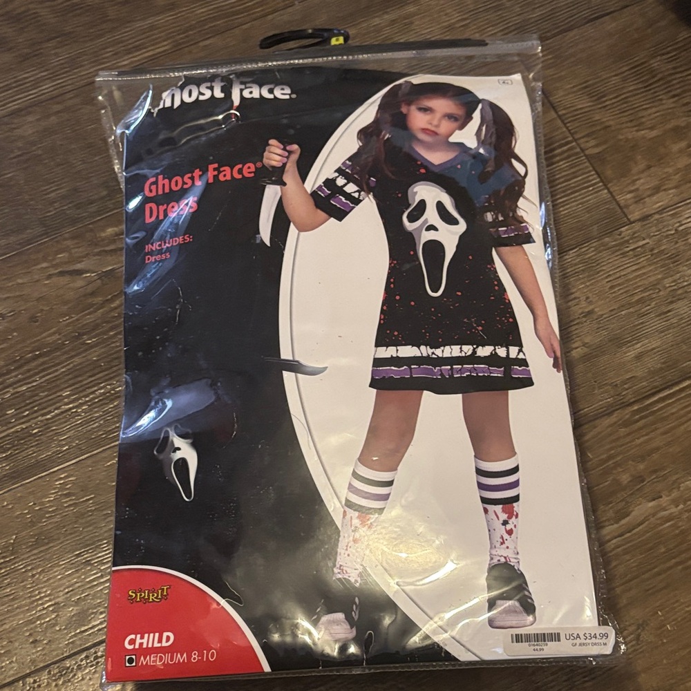 Spirit Ghost Face Kids Costume with Black and White Accents
